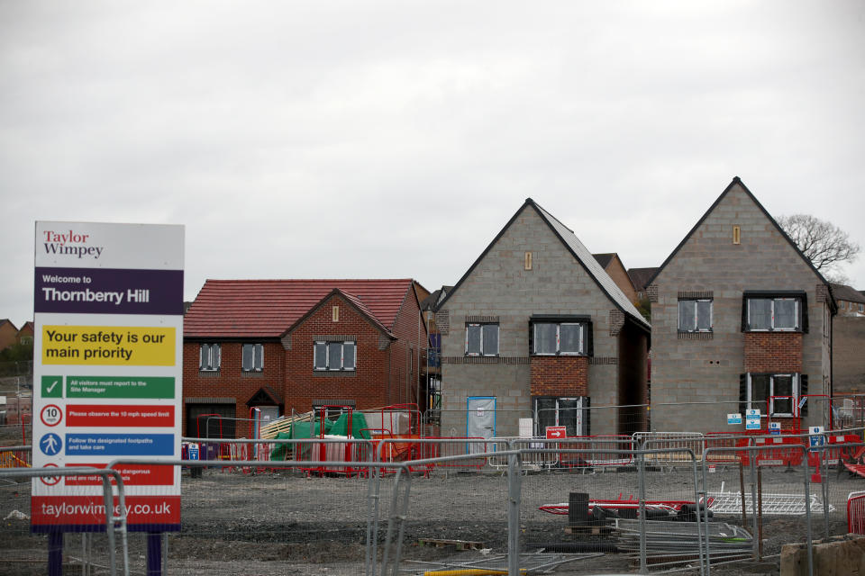 A Taylor Wimpey housing development in Telford where building work has ceased as the UK continues in lockdown to help curb the spread of the coronavirus.