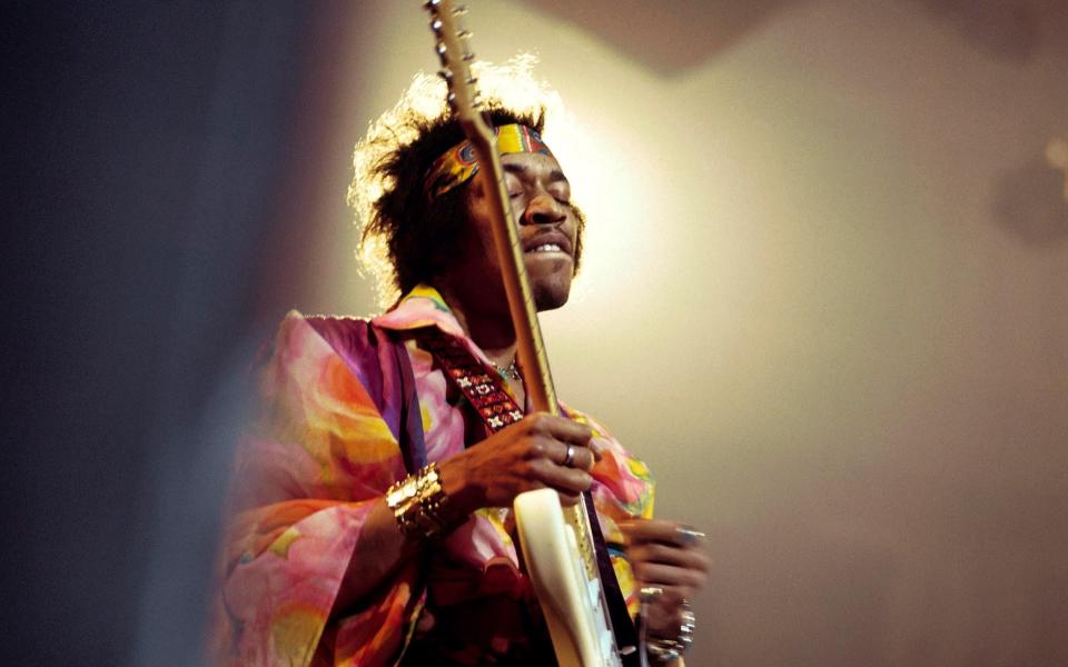 Jimi Hendrix performing at the Royal Albert Hall - David Redfern/Redferns