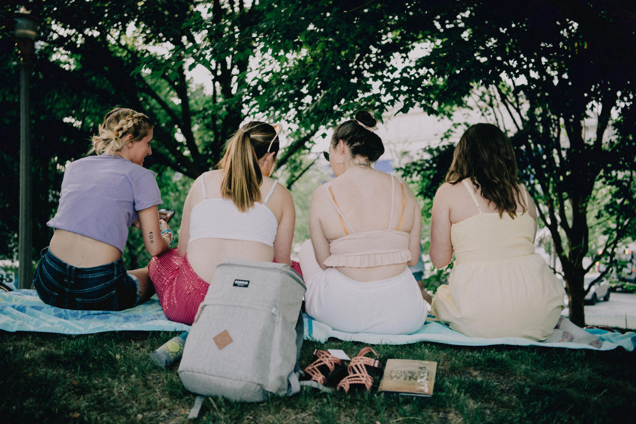 From left, Malorie Hulse, 24; Alexis Middleton, 24; Marisa Payne, 27; and Maddie Jordan, 27. (Akilah Townsend for NBC News)