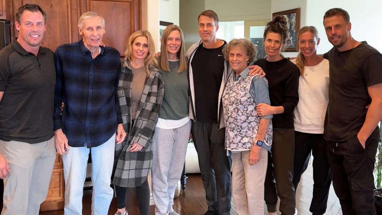 The siblings posed for a photo at the slumber party. (Courtesy Christine Andrew)