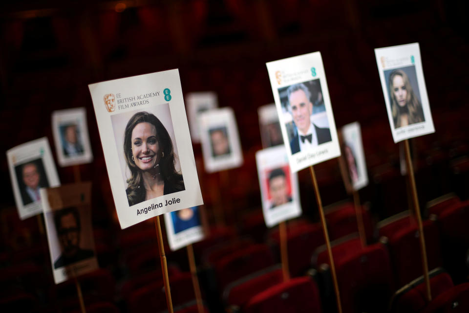 The seating plan for guests ahead of the British Academy of Film and Television Awards (BAFTA) is seen during a photo call at London’s Royal Albert Hall in London, Britain, February 15, 2018. REUTERS/Hannah McKay