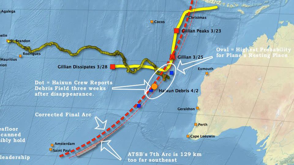 US statistician Mike Chillit uploaded a series of images to his social media accounts in relation to the missing plane. Source: @MikeChillit