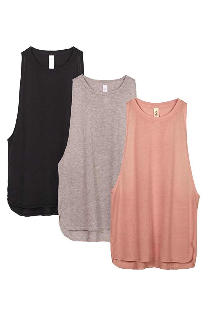 icyzone Workout Tank Tops for Women (Pack of 3)