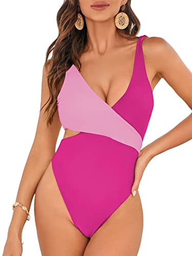 CUPSHE Women's One Piece Swimsuit Plunge Neckline Cutout Criss Cross  Bathing Suit