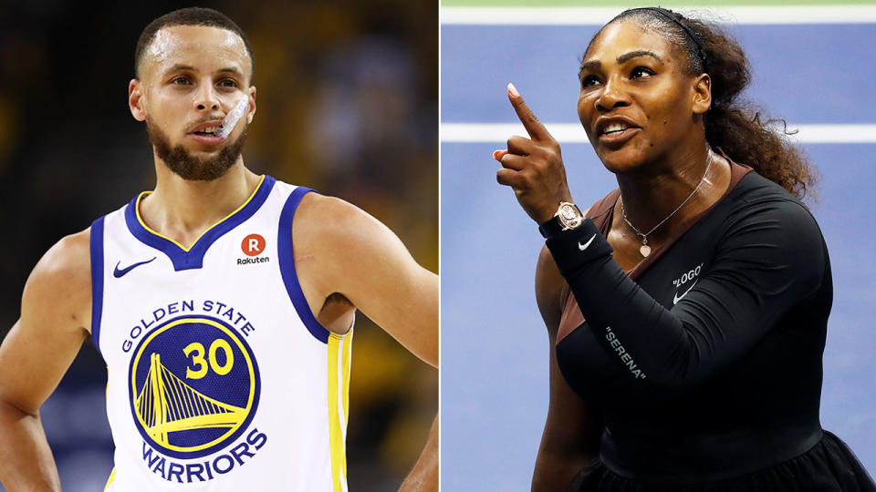 NBA star Stephen Curry says Serena Williams handled her situation well in the US Open final. Pic: Getty