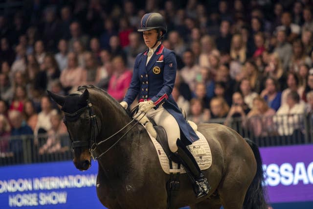 Charlotte Dujardin riding Hawtins Delicato at the London International Horse Show in 2018