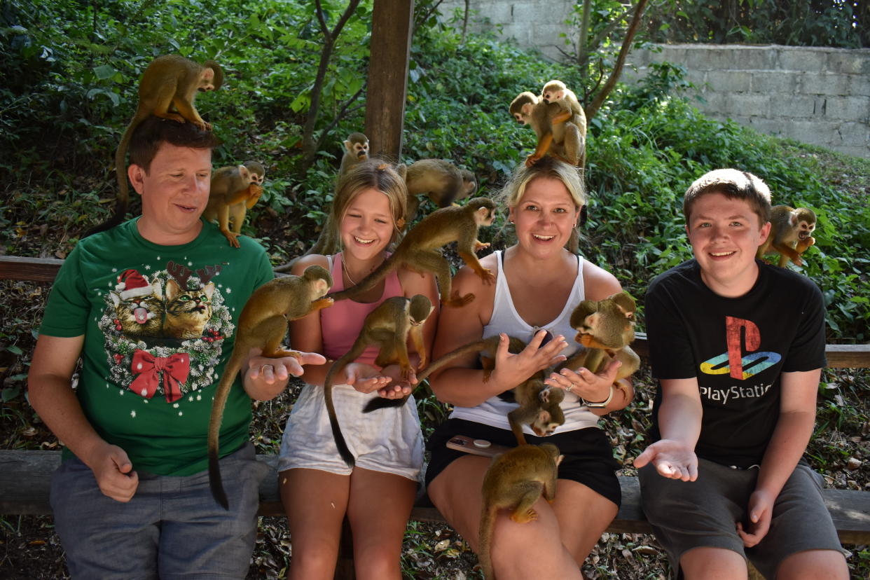 In the Dominican Republic, we paid about $65 each to feed and interact with spider monkeys in a beautiful jungle setting. (Photo: Terri Peters)