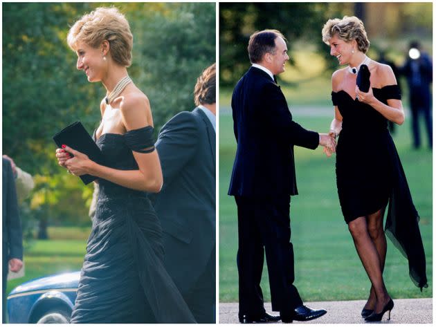 Left: Elizabeth Debicki as Princess Diana in Season 5 of 