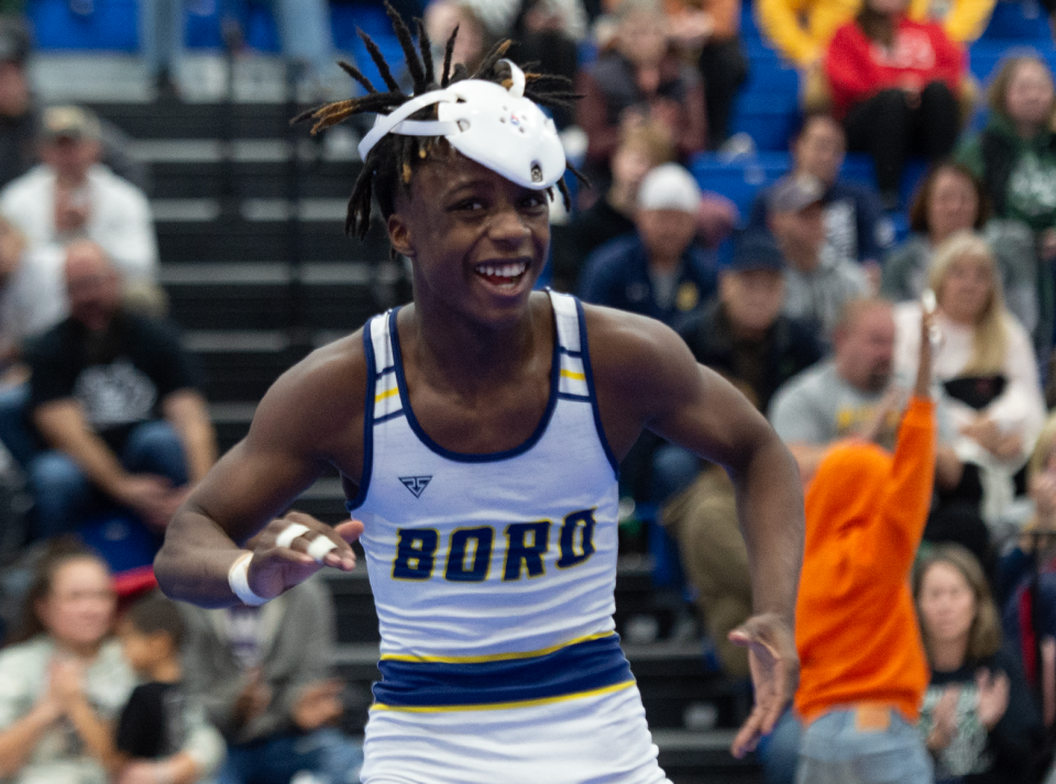 Streetsboro freshman Jarreau Walker pictured after a victory at the Portage County Tournament.