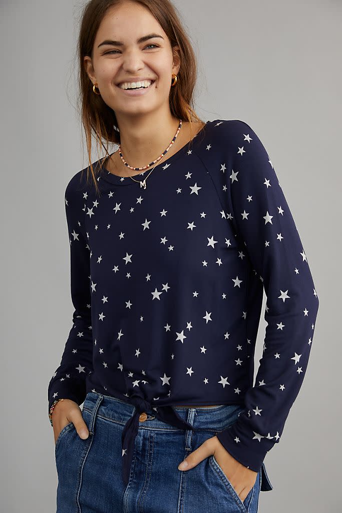 Estelle Star-Printed Pullover. Image via Anthropologie.