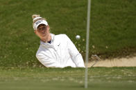 Nelly Korda watches her shot on the fourth hole during the final round of the Chevron Championship LPGA golf tournament Sunday, April 21, 2024, at The Club at Carlton Woods in The Woodlands, Texas. (AP Photo/Eric Gay)