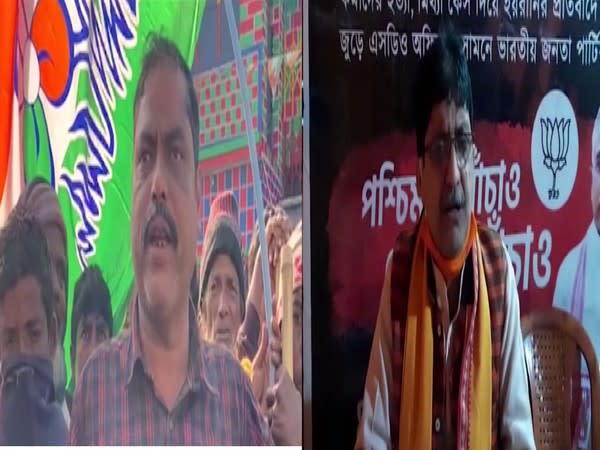 TMC leader SK Noor (left) and BJP leader Anup Chakraborty (right)
