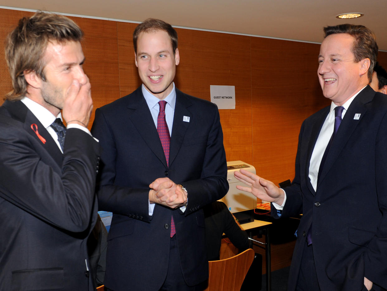 David Beckham, Prince William and David Cameron fronted England 2018's lobbying party: Getty