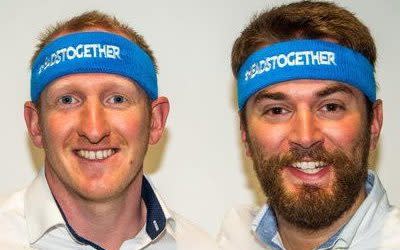 Jonny Benjamin (right) was 'saved' from suicide by a passerby 'Mike' six years ago and now they are running the Marathon.