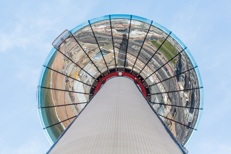 It’s the highest observation tower in Great Britain outside of London, and the thinnest tall tower on Earth given that the pole is just four metres wide.