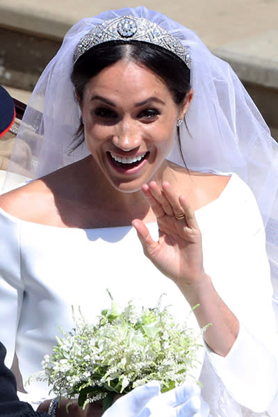 Meghan Markle dejó su ramo de flores en la tumba del Soldado Desconocido. Foto: Andrew Matthews – WPA Pool/Getty Images