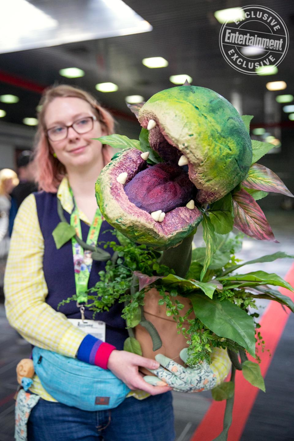 A Seymour and Audrey II from Little Shop of Horrors cosplayer