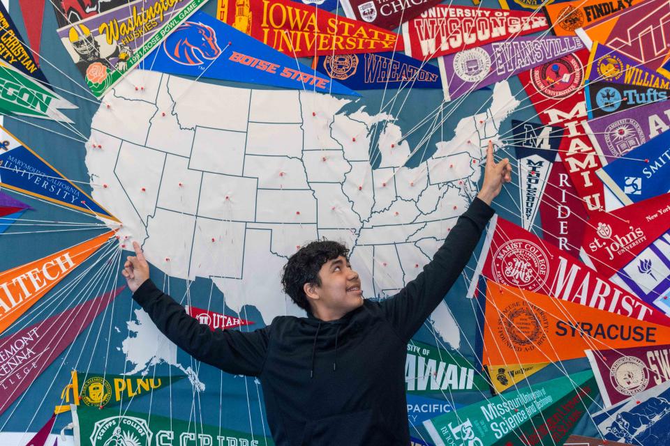 Emiliano Camacho is headed across the country this fall from Palm Desert to Boston to attend the Massachusetts Institute of Technology. He is photographed at Palm Desert High School on Jan. 5.