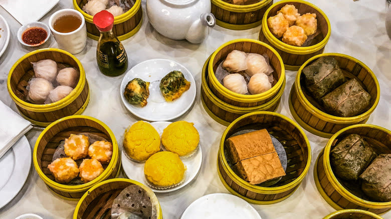 Multiple dim sum steamer baskets