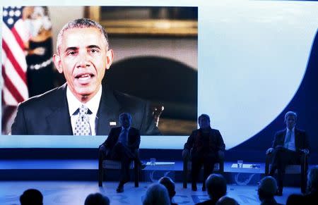 U.S. Secretary of State John Kerry (R) next to Chile's President Michelle Bachelet (C) and Chile's Foreign Minister Heraldo Munoz listen a video with a message of the U.S. President Barack Obama during the "Our Ocean" conference at the Hotel Sheraton Miramar in Vina del Mar city, October 5, 2015. REUTERS/Rodrigo Garrido