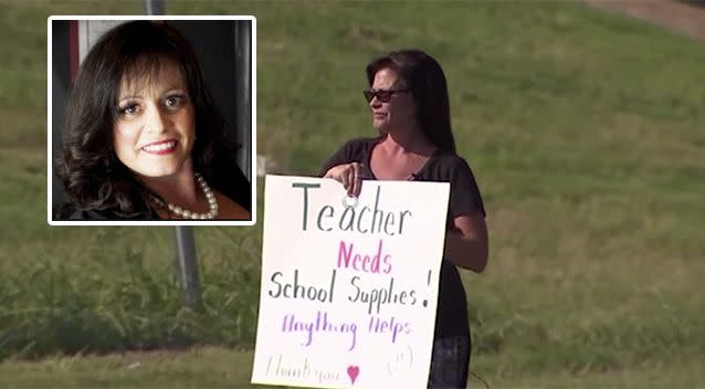 A lack of resources has forced teacher Teresa Danks to beg in public for school funding. Source: ABC-13/LinkedIn