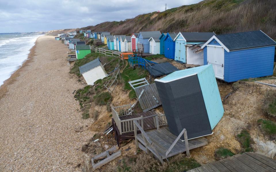 Storms and heavy rainfall has cause severe damage to the beach huts, with owners claiming the council have done little to help