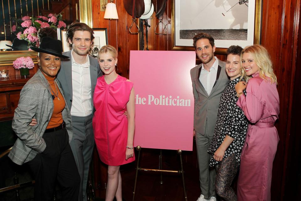 <h1 class="title">Rahne Jones, David Corenswet, Lucy Boynton, Ben Platt, Theo Germaine, and Julia Schlaepfer</h1><cite class="credit">Photo: StarPix</cite>