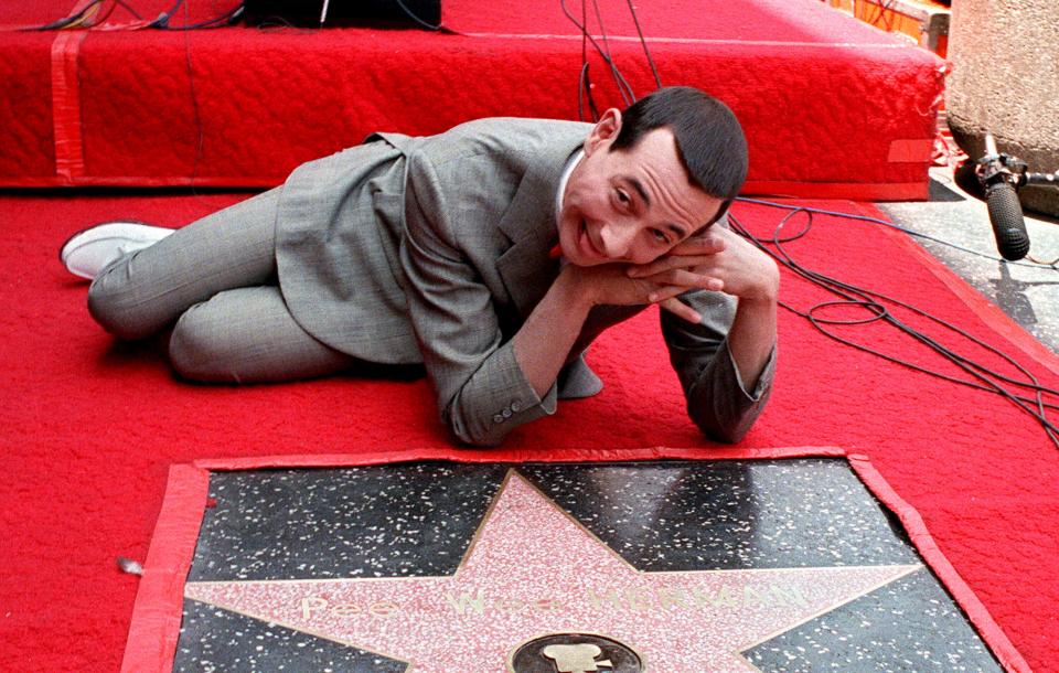 Paul Reubens, admires his star on the Walk of Fame in Hollywood, Calif., on July 20, 1988.