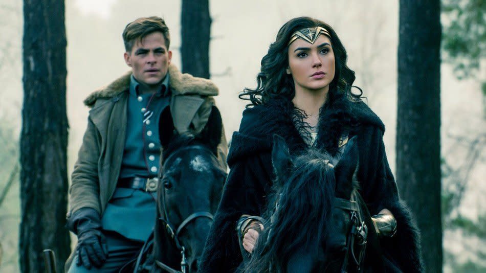 Wonder Woman with her love interest int he film,&nbsp;Steve Trevor. (Photo: Warner Bros)