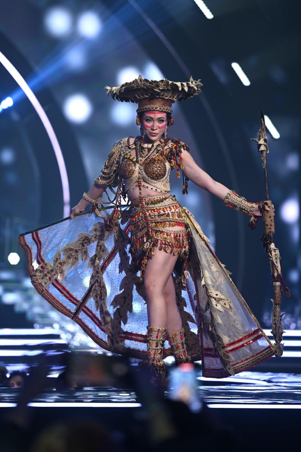 Miss Ecuador participates in the 2021 Miss Universe National Costume Contest.