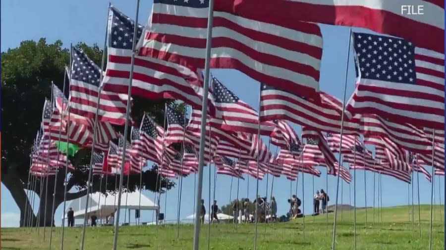 'Waves of Flags' display at Pepperdine University