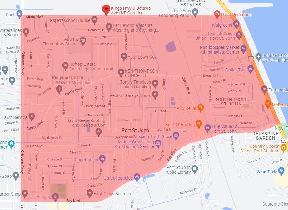 The Florida Department of Health has issued a 60-day rabies alert for the area shaded in red in Port St. John.