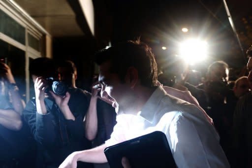 Leader of the leftist coalition Syriza, Alexis Tsipras, arrives at the coalition headquarters in Athens. Greek voters dealt a blow to eurozone hopes that Athens will stick to its austerity commitments as parties opposing more cuts, including neo-Nazis, won almost 60-percent support in an election Sunday
