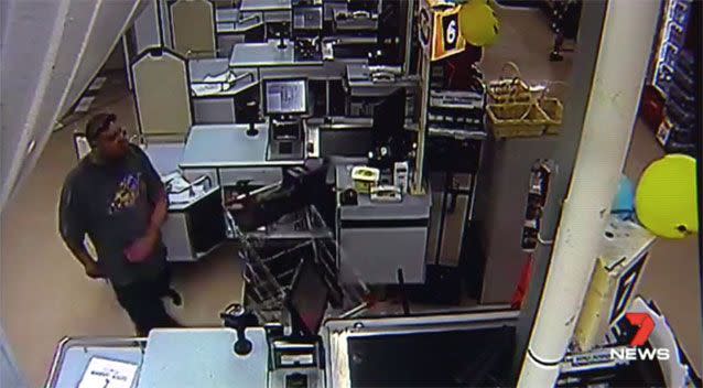 A separate violent encounter is caught on CCTV. Source: 7 News