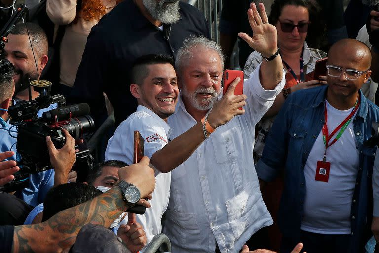 Lula da Silva en el lanzamiento de su campaña en Sao Bernardo do Campo