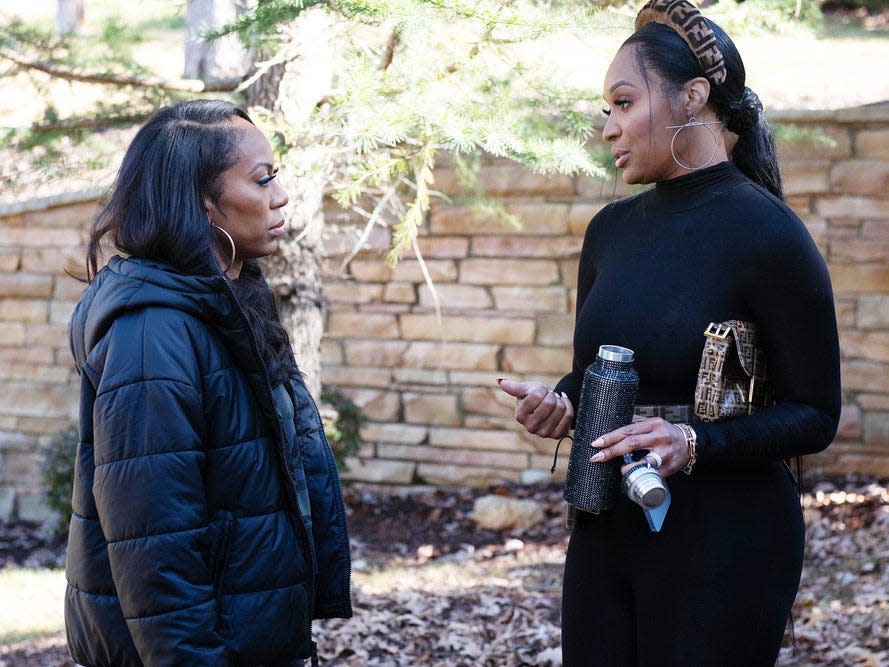 HE REAL HOUSEWIVES OF ATLANTA -- Pictured: (l-r) Sanya Richards Ross, Marlo Hampton -- (Photo by: Marcus Ingram/Bravo)