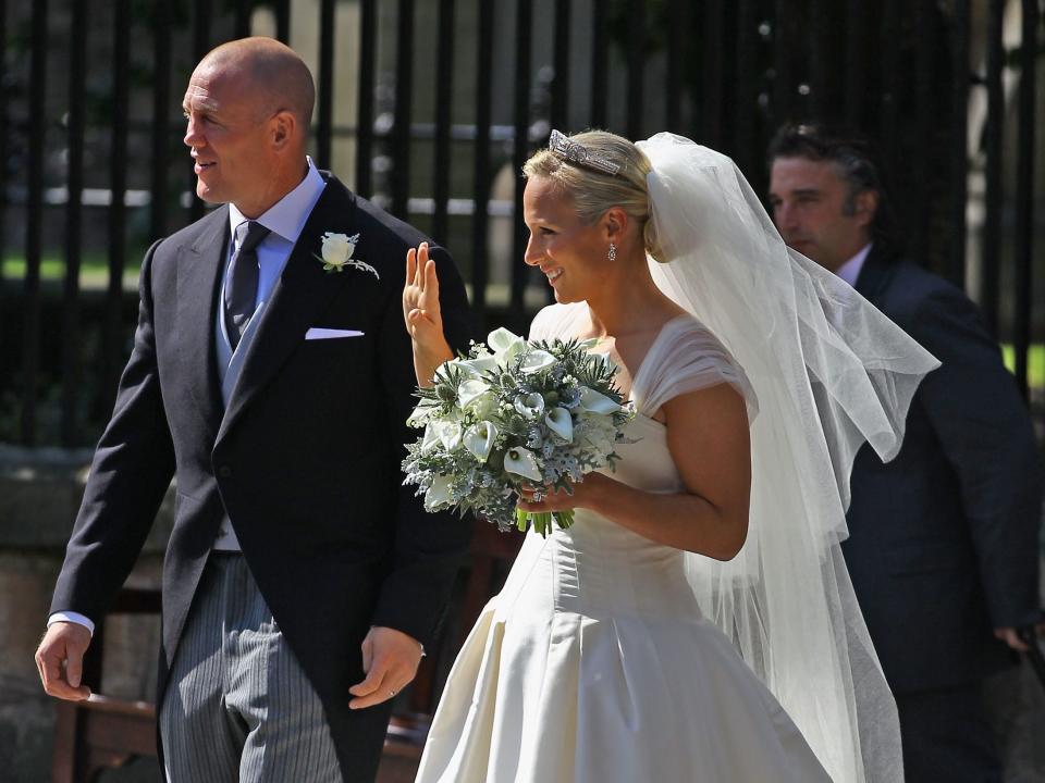 Zara Phillips and Mike Tindall on their wedding day.