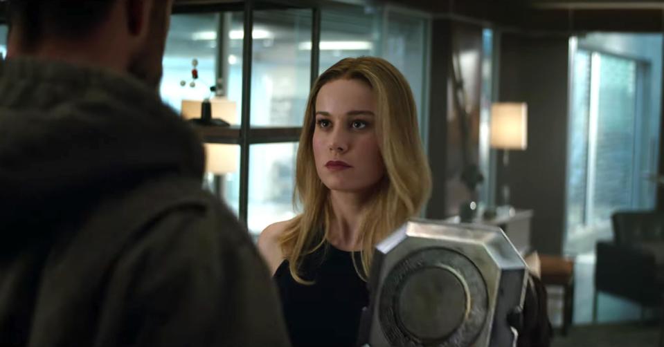 Brie Larson faces down Thor (credit: Marvel Studios)