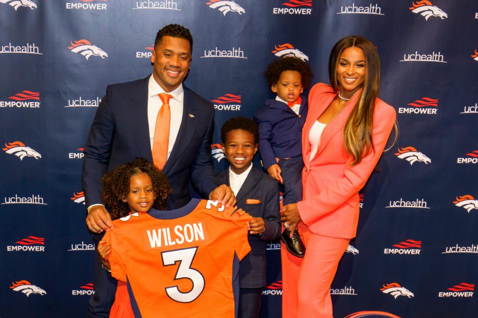 Russell Wilson, Ciara, and their children in March 16, 2022.