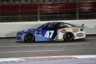 Ricky Stenhouse Jr. drives during a NASCAR Cup Series auto race at Charlotte Motor Speedway Thursday, May 28, 2020, in Concord, N.C. (AP Photo/Gerry Broome)