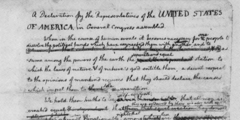This original rough draft of the Declaration of Independence, in Thomas Jefferson’s handwriting, is the kind of historic document some teachers say young people should know how to read.