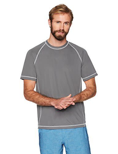 1) Amazon Essentials Short-Sleeve UPF 50 Swim Tee