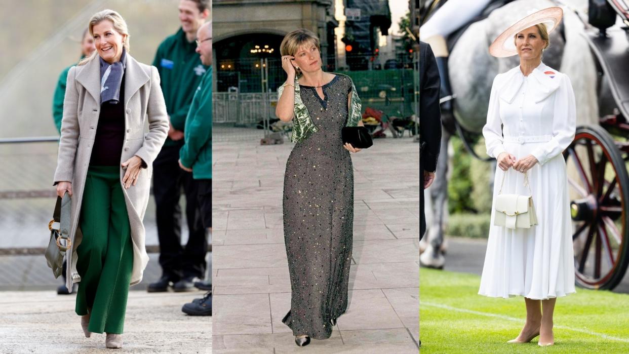  Sophie, Duchess of Edinburgh's best looks - a collage of some of her outfits over the years. 