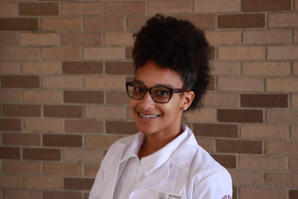 Jade Payadue at her white coat ceremony, where she said an instructor patted her hair down. (Photo: Courtesy of Jade Payadue)