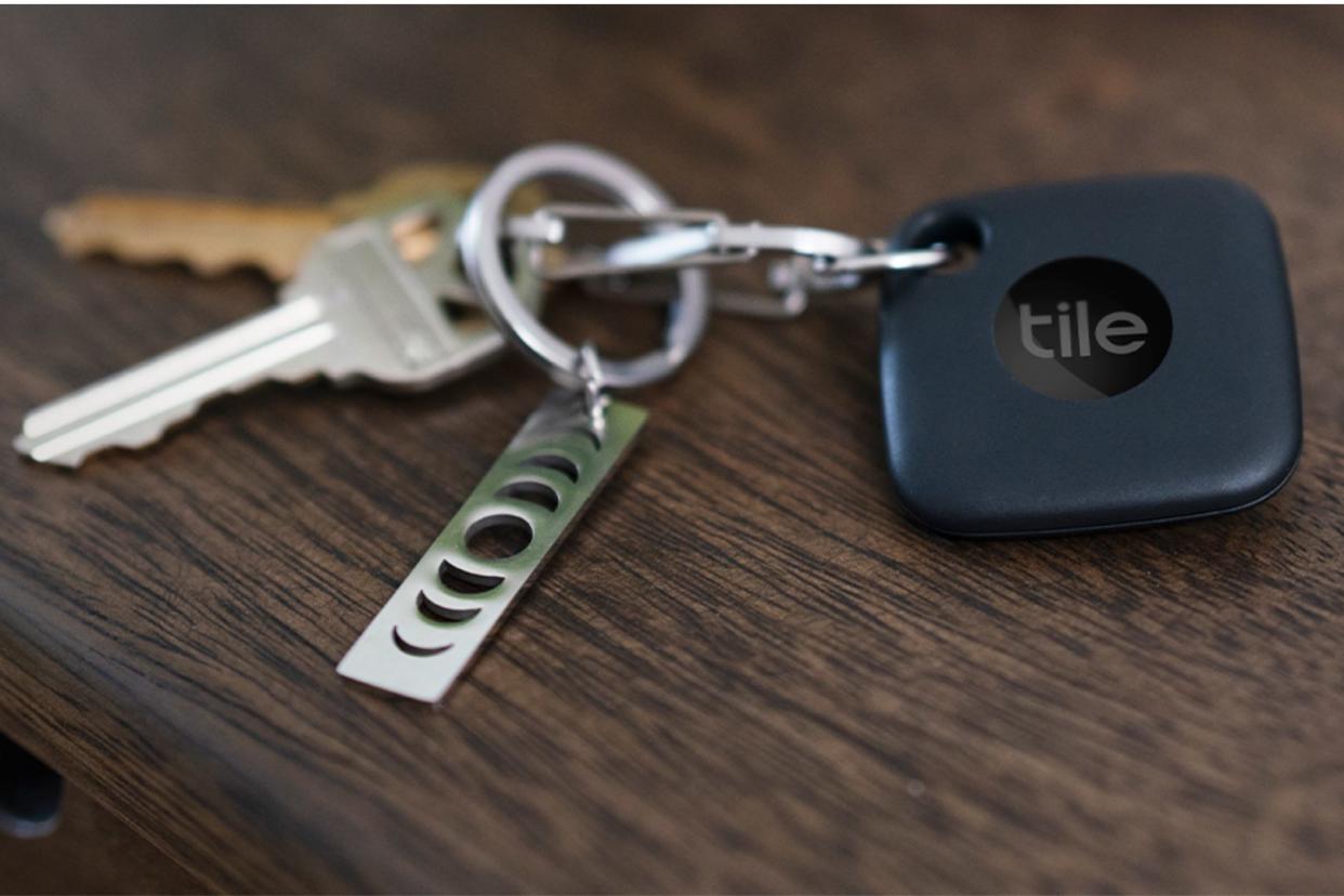 a tile luggage tracker on keys