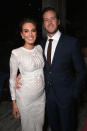 <p>Armie Hammer’s wife put her growing bump on full display in a semi-sheer white gown at the TIFF premiere of his movie “Free Fire.” <i>(Photo by Todd Williamson/Getty Images for Brilliant Consulting)</i></p>