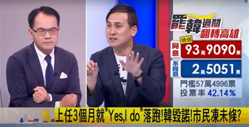  葉元之的說法，讓主持人鄭弘儀氣得直說「他沒有再起來的機會」。