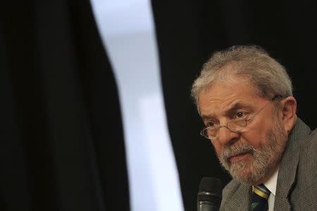 Brazil's former president Luiz Inacio Lula da Silva speaks during a news conference at the Lula Institute in Sao Paulo July 3, 2014. REUTERS/Nacho Doce