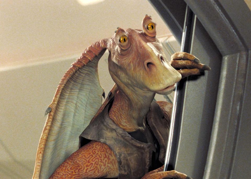 Der quirlige Jar Jar Binks rangiert relativ weit unten auf der Beliebtheitsskala. (Bild: Rex Features)