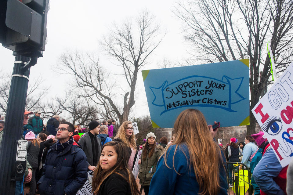 WASHINGTON, DC. - JAN. 21: Organizers put the Women's March on Washington in Washington D.C. on Saturday Jan. 21, 2017. (Photo by Alanna Vagianos, Huffington Post)&nbsp;